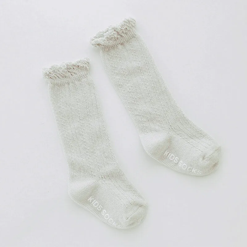 Knee Length Knitted Baby Girl Socks
