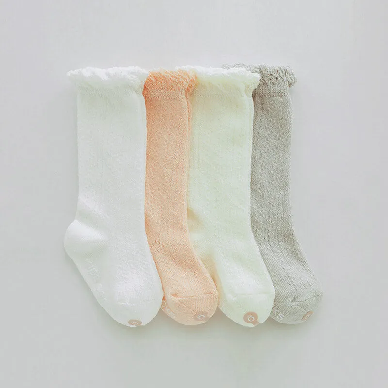 Knee Length Knitted Baby Girl Socks