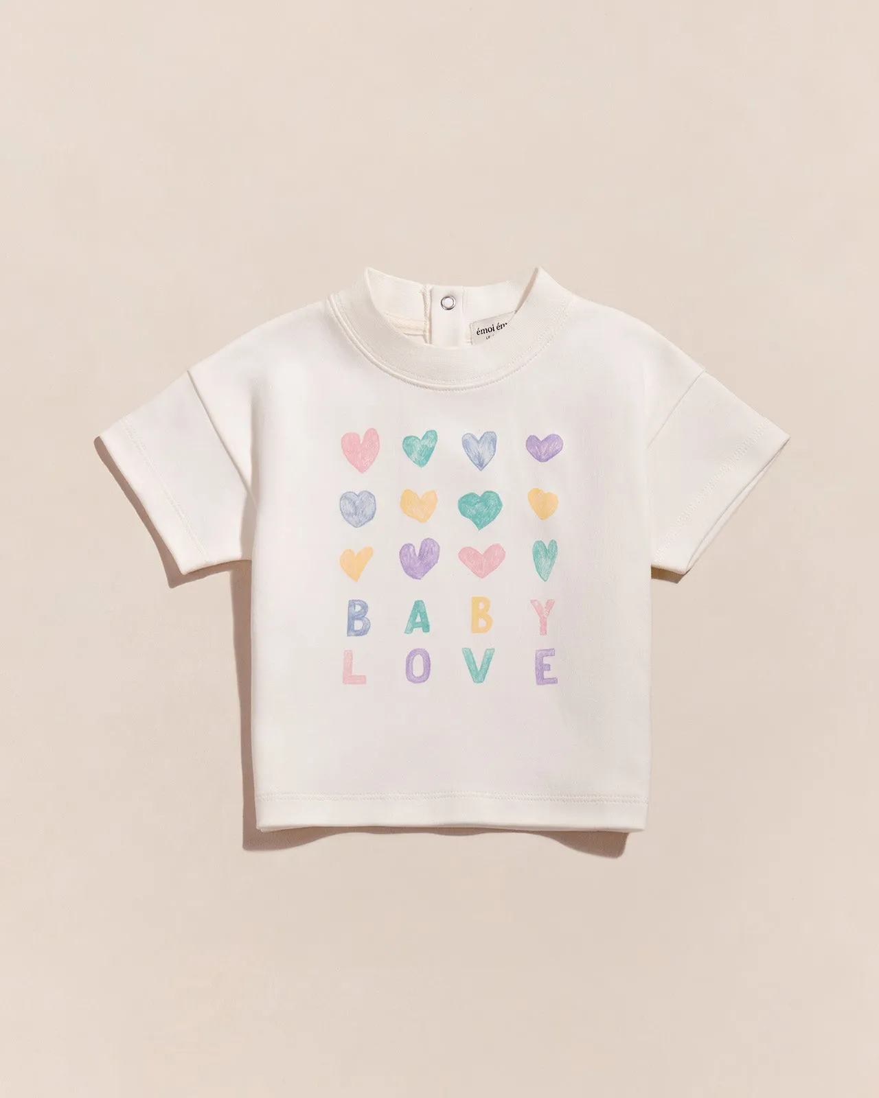 Le duo de t-shirts Mama love x Baby love en coton bio - blanc