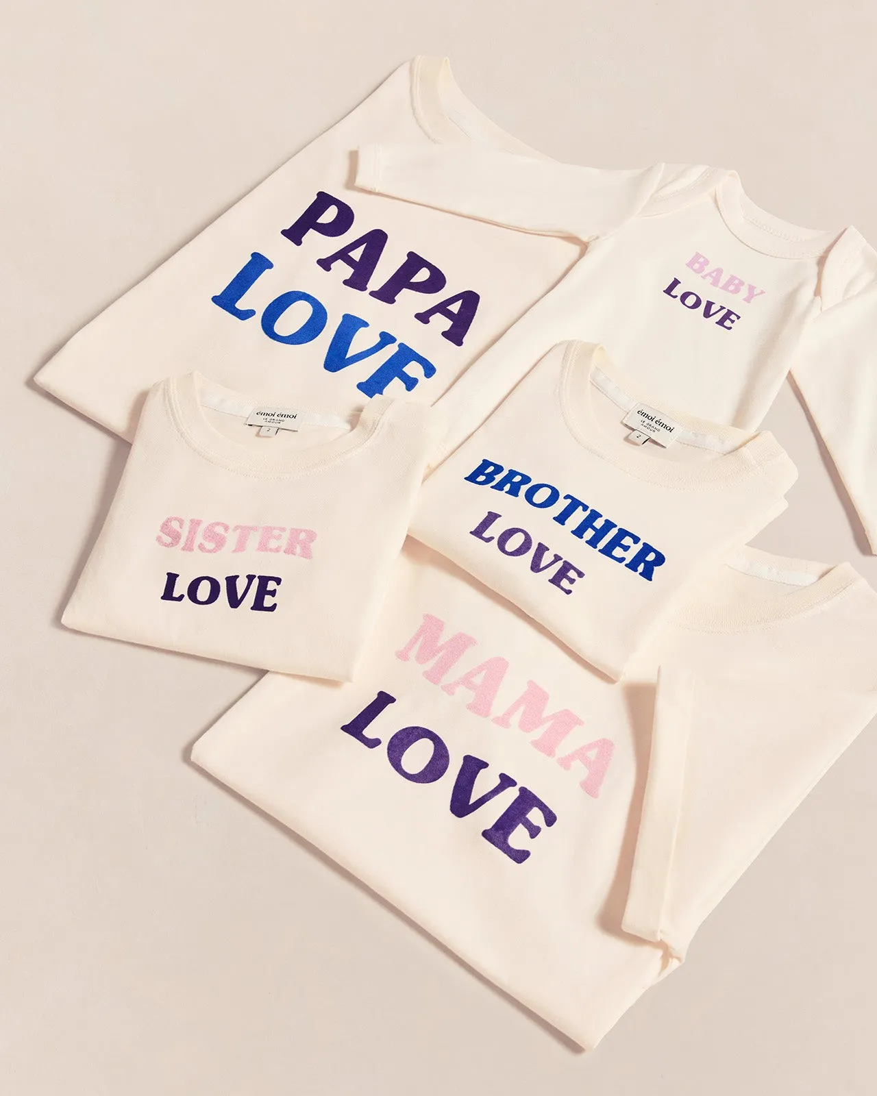 Le t-shirt Papa love en coton bio - crème