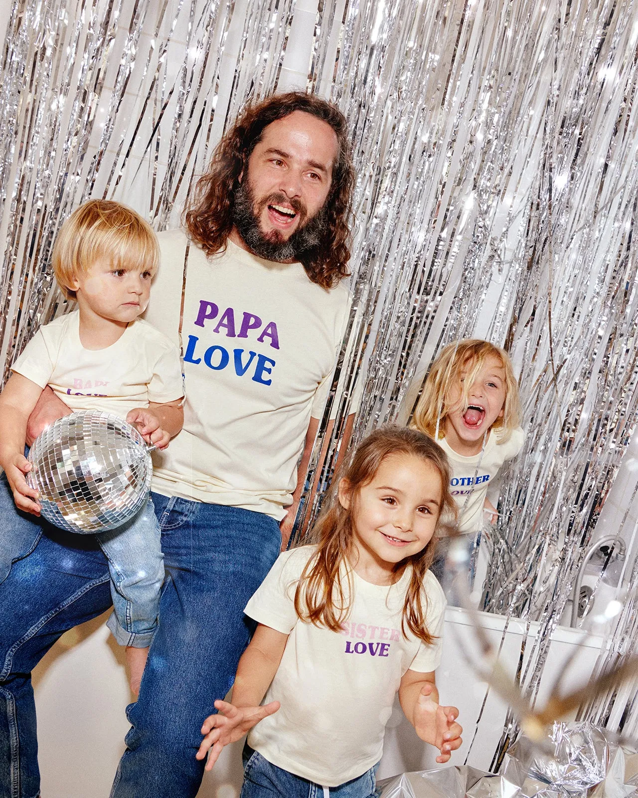 Le t-shirt Papa love en coton bio - crème