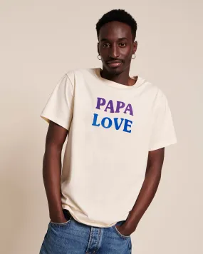 Le t-shirt Papa love en coton bio - crème