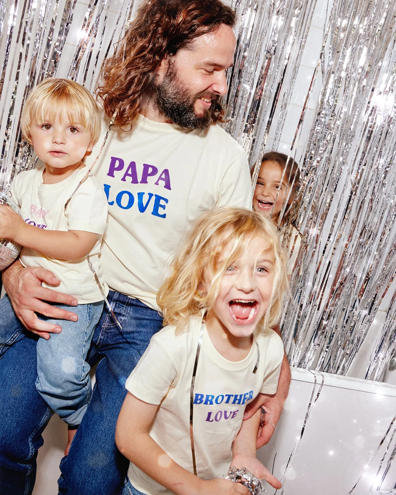 Le t-shirt Papa love en coton bio - crème