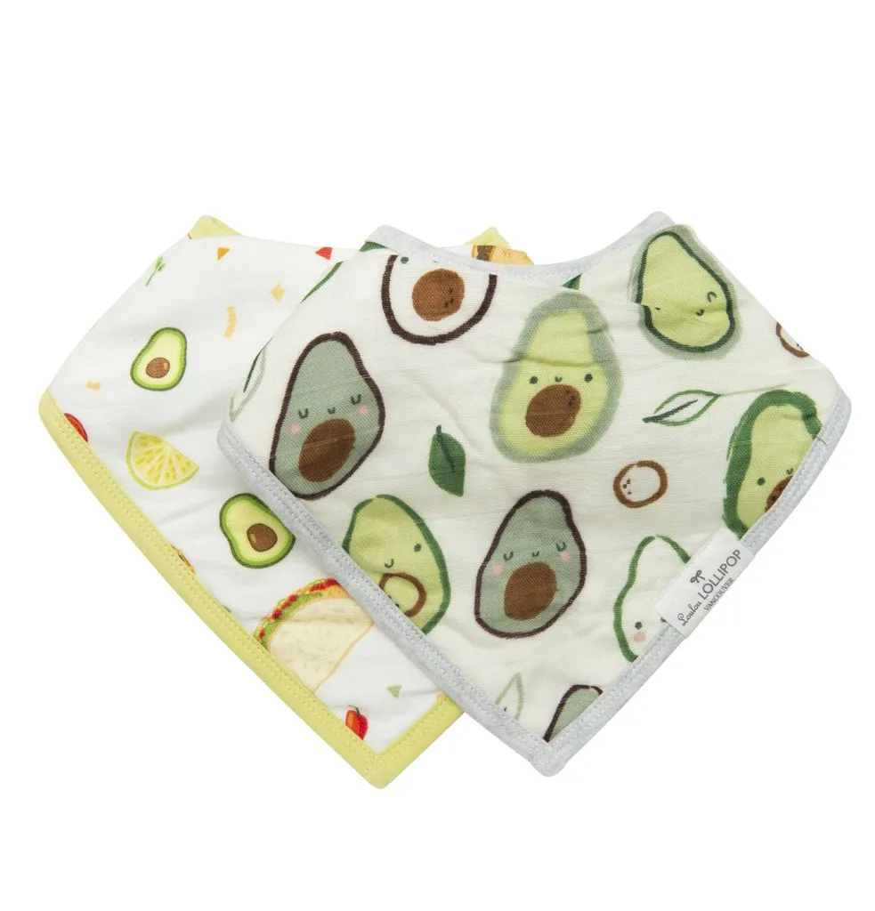 Luxe Muslin Bandana Bib Set - Avocado/Taco