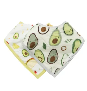 Luxe Muslin Bandana Bib Set - Avocado/Taco