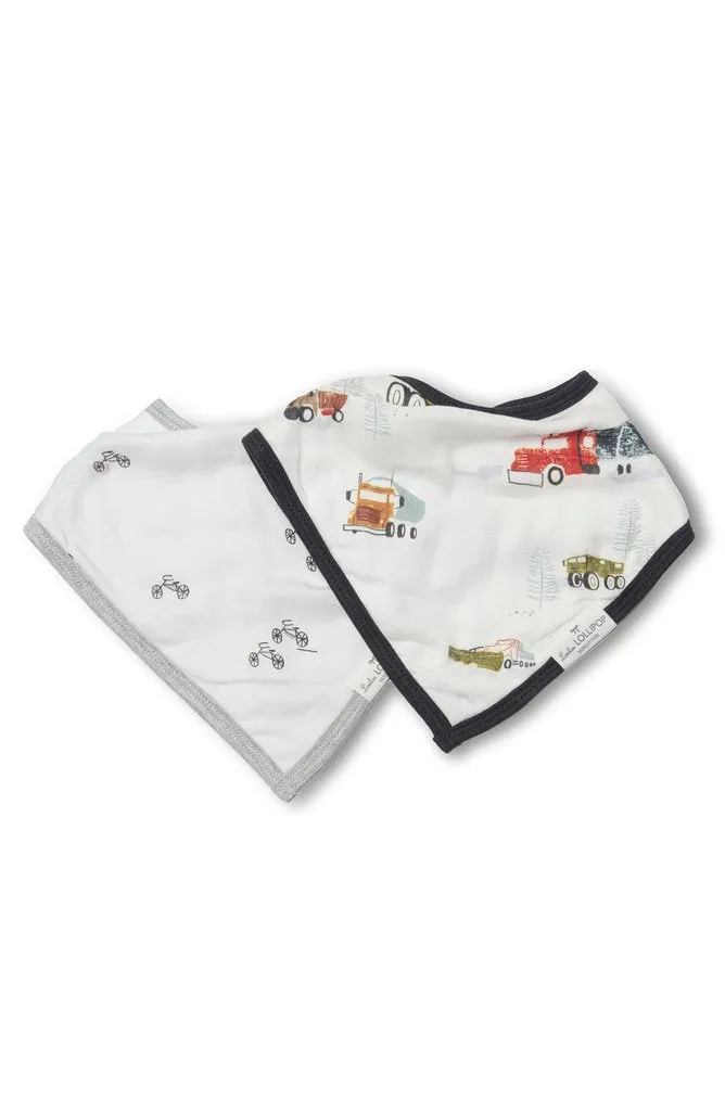Luxe Muslin Bandana Bib Set - Happy Trucks