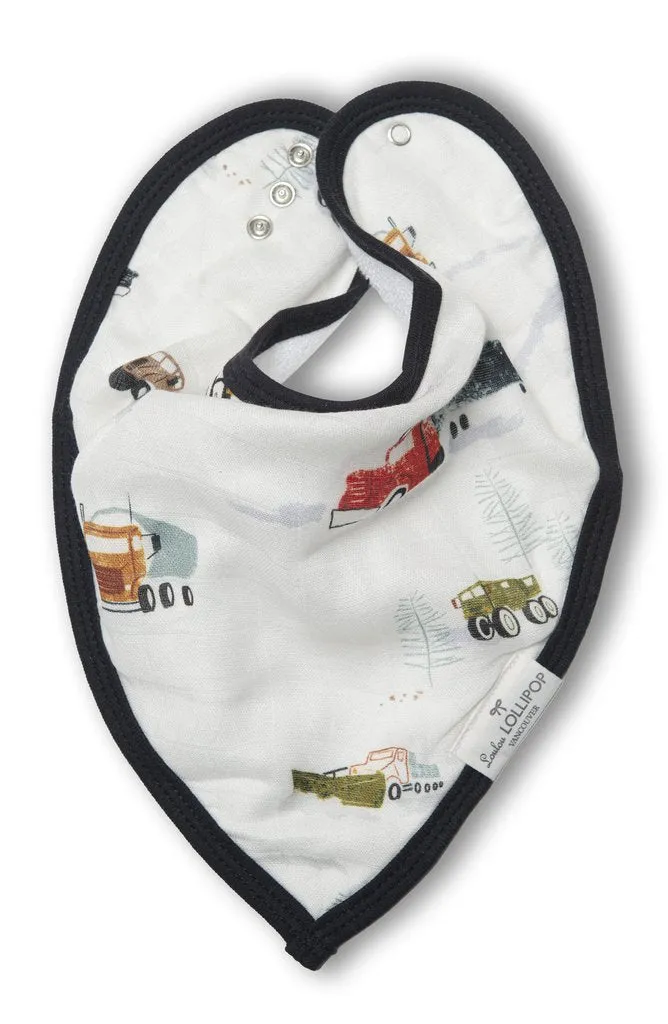 Luxe Muslin Bandana Bib Set - Happy Trucks
