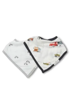 Luxe Muslin Bandana Bib Set - Happy Trucks