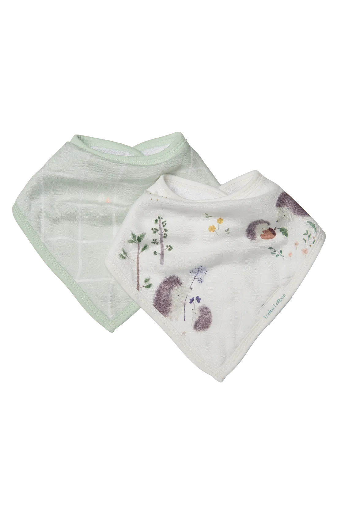 Luxe Muslin Bandana Bib Set - Hedgehogs