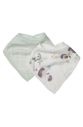 Luxe Muslin Bandana Bib Set - Hedgehogs