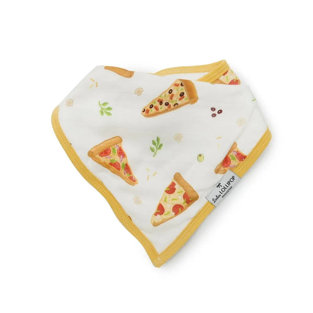 Luxe Muslin Bandana Bib Set - Ice Cream / Pizza