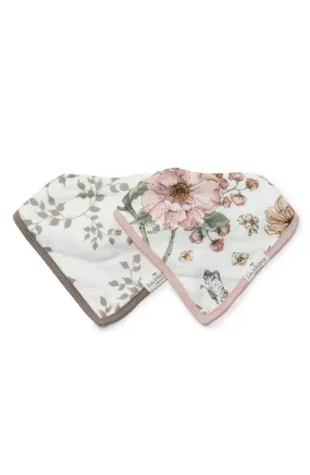 Luxe Muslin Bandana Bib Set - Secret Garden