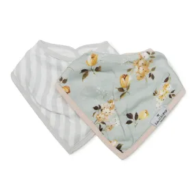 Luxe Muslin Bandana Bib Set - Wild Rose