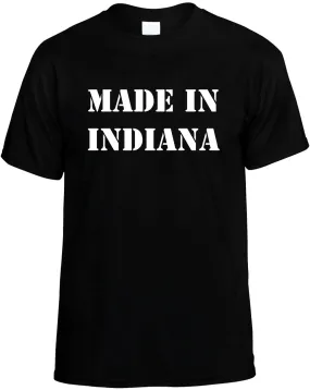 Made in Indiana Unisex T-Shirt Novelty Graphic Tee Shirt