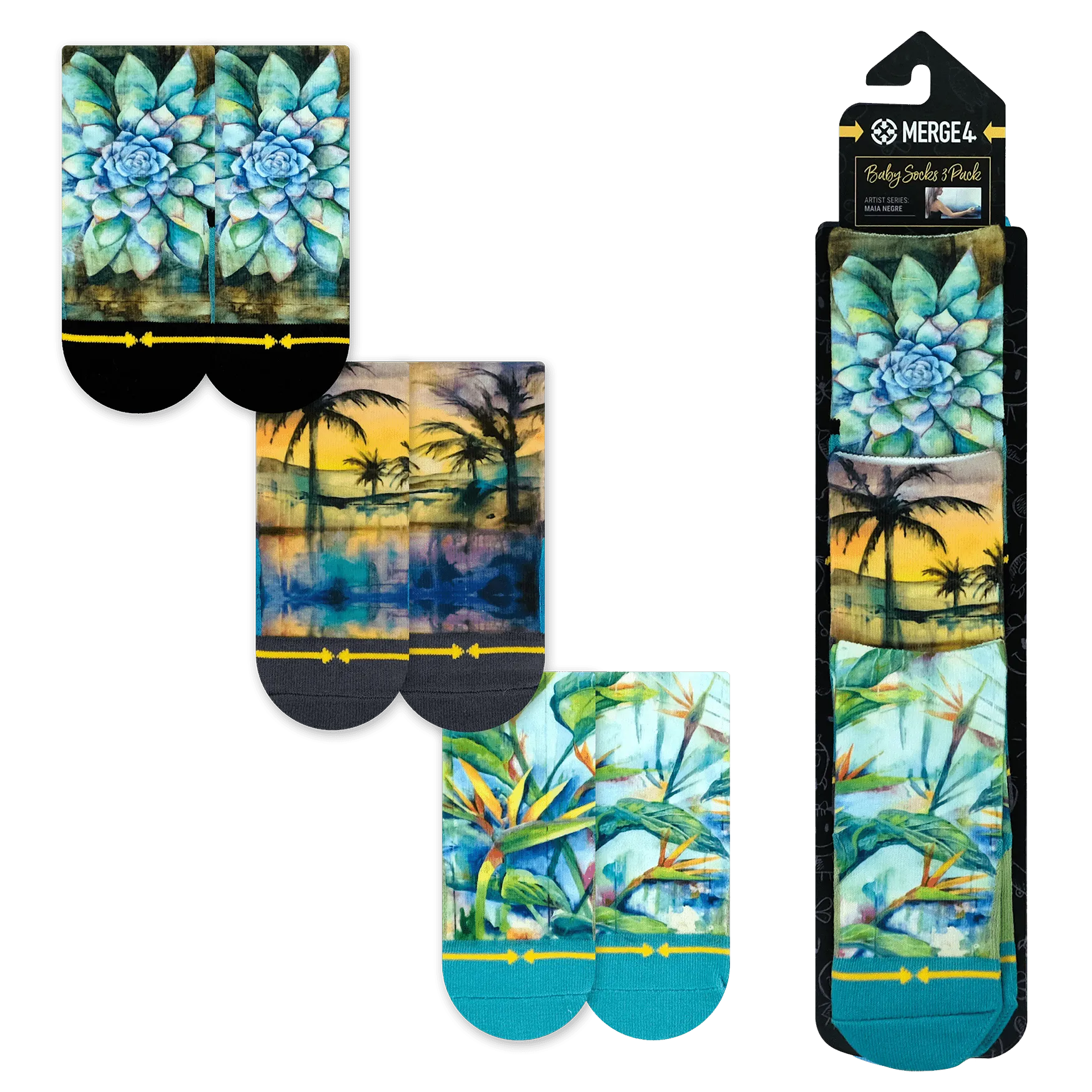 Maia Negre Baby Sock 3-Pack