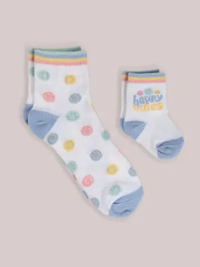 Mama & Me Matching Socks Set -  Happy Baby Vibes
