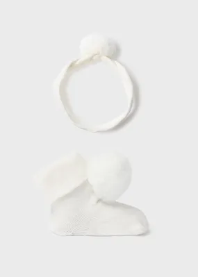 Mayoral Baby Girls Ivory Headband & Socks Set - perfect gift