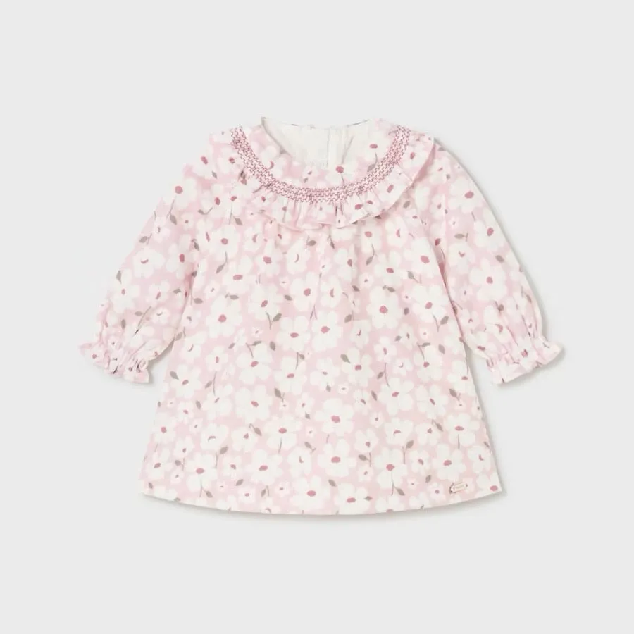 Mayoral Baby Girls Velvet Dress 2840 Pale Pink