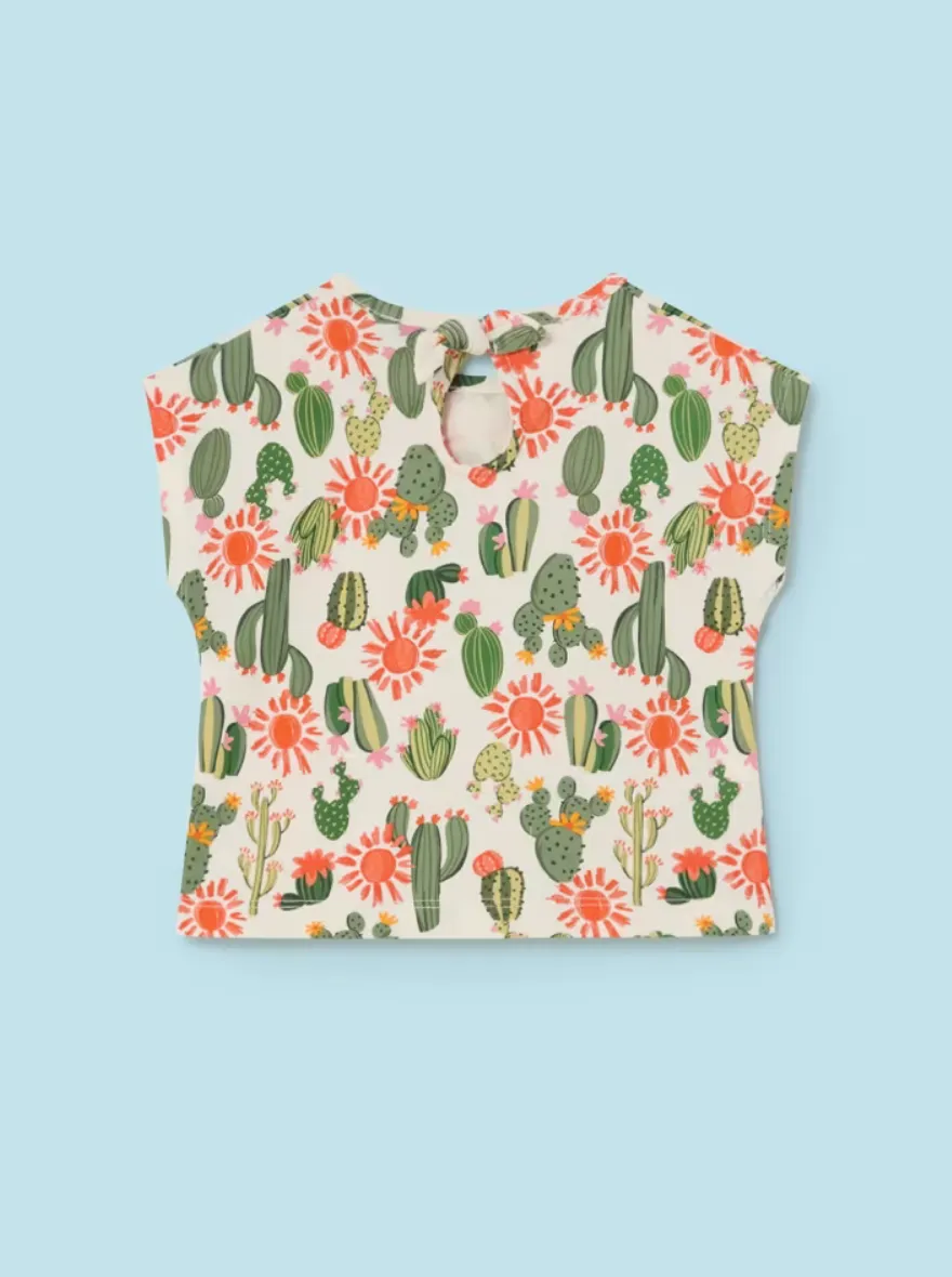 Mayoral Baby Orange Short & 2 Short Sleeve Cactus Print Shirts Set_ 1229-59