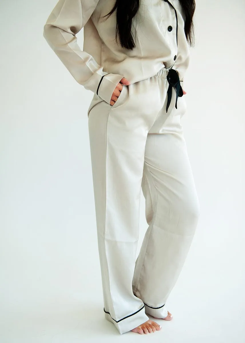Middle of the Night Pajamas Satin - Ancient Scroll
