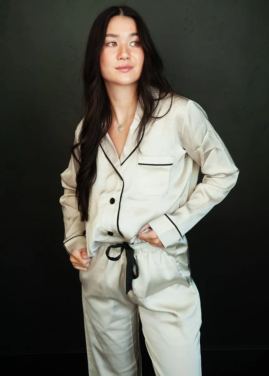 Middle of the Night Pajamas Satin - Ancient Scroll