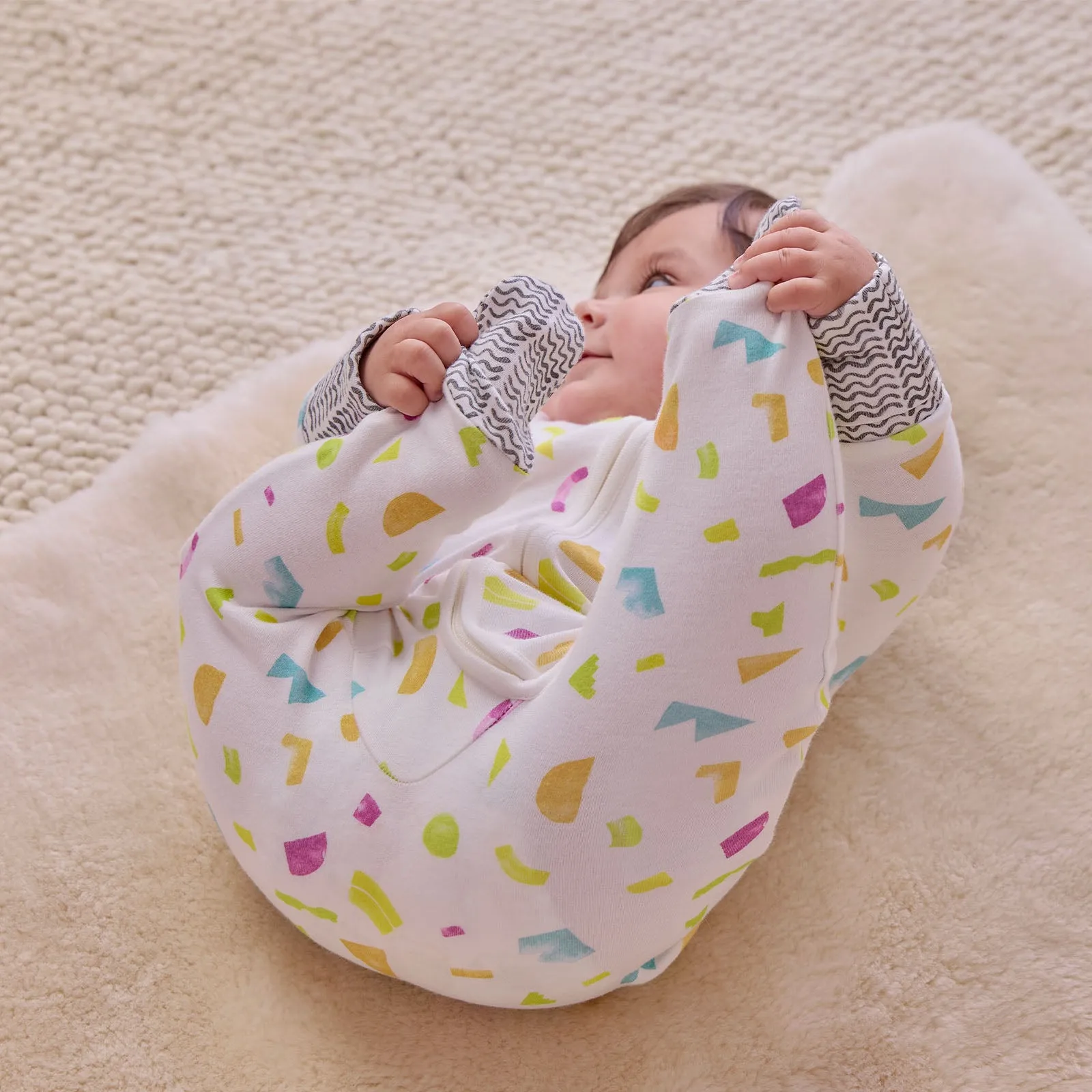MORI x Lovevery Shapes Clever Zip Baby Pajamas