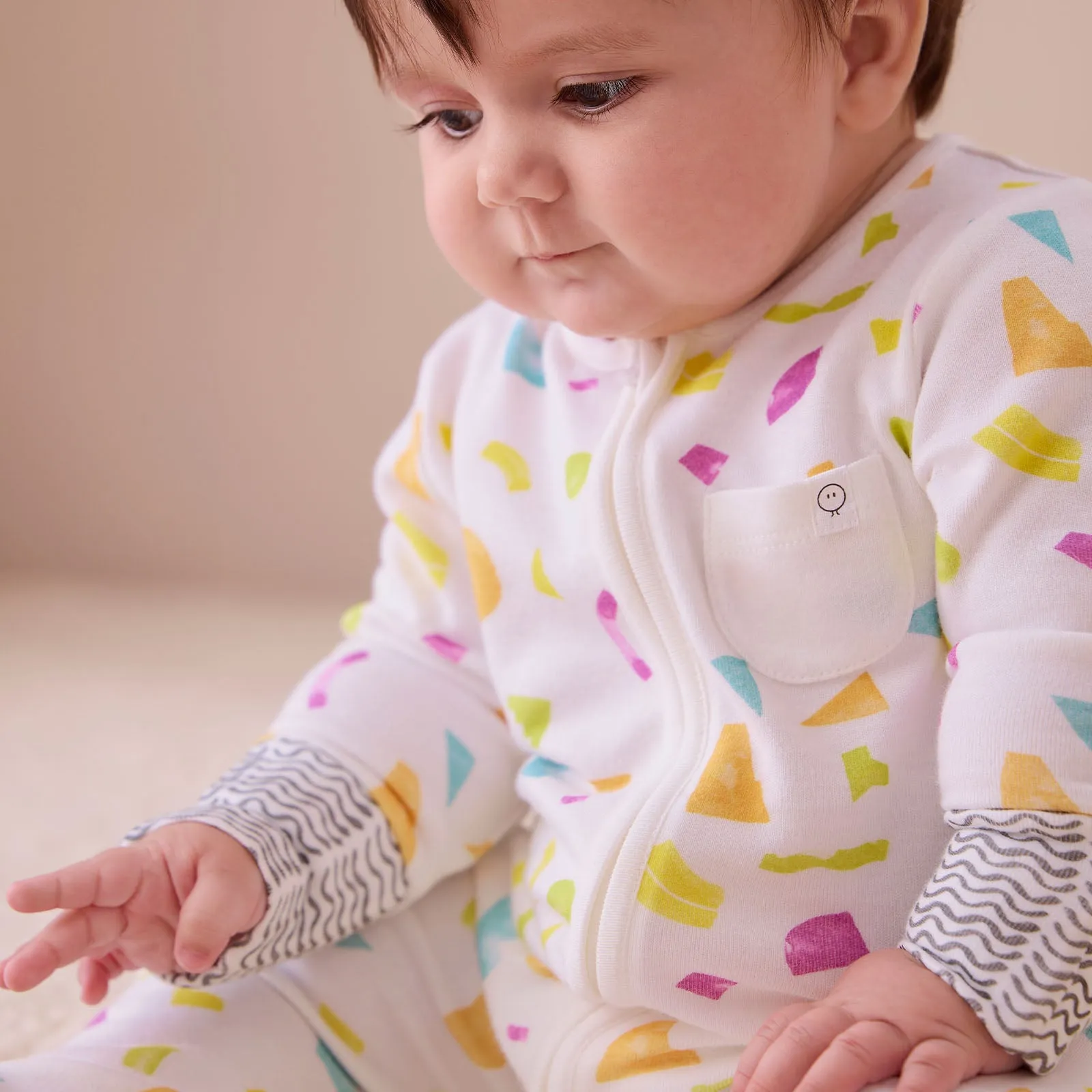 MORI x Lovevery Shapes Clever Zip Baby Pajamas
