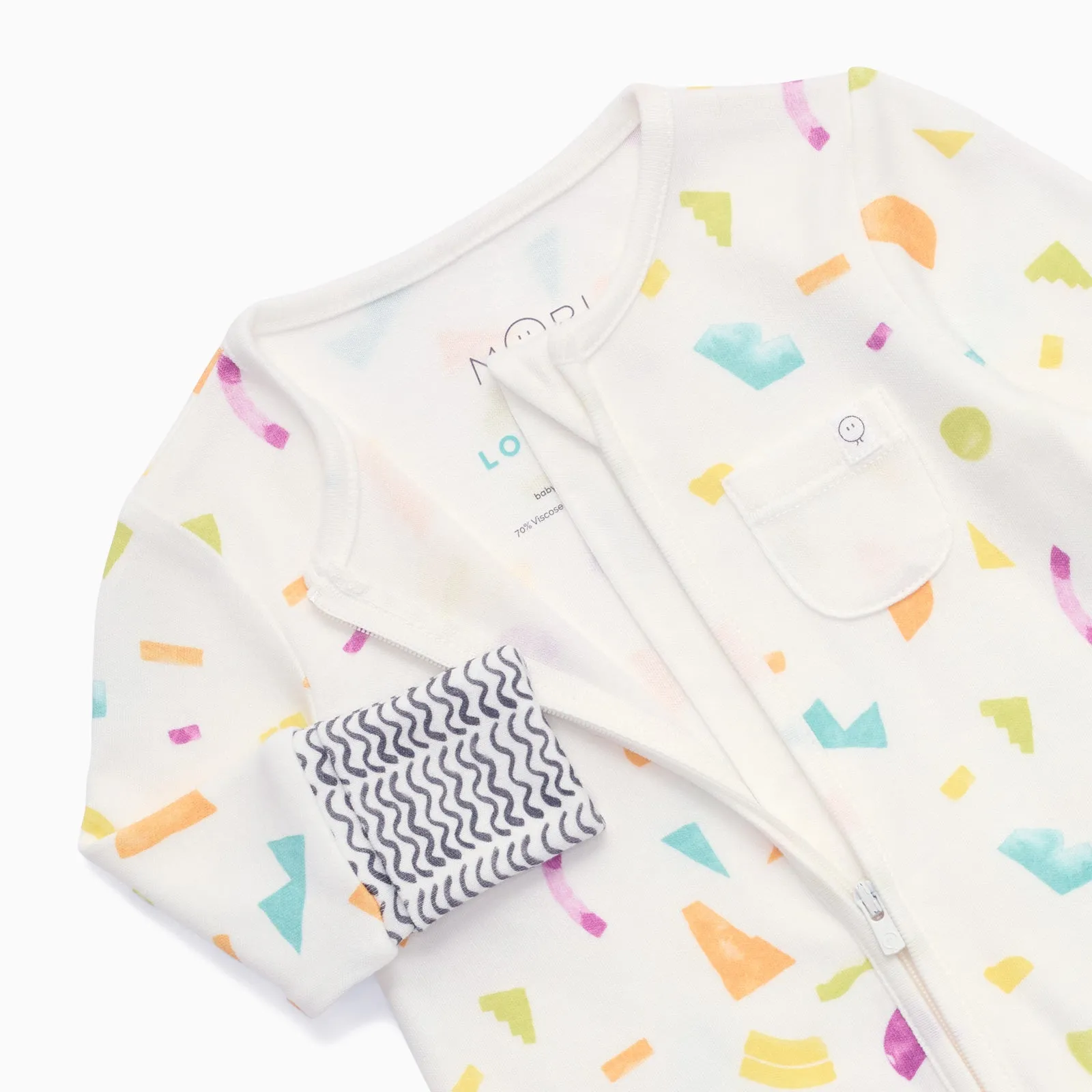 MORI x Lovevery Shapes Clever Zip Baby Pajamas