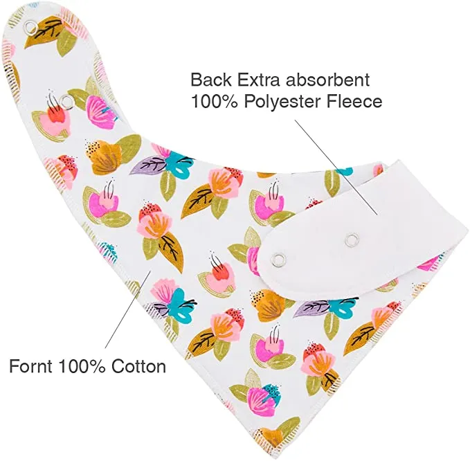 New ALVABABY Bandana Drool Bibs 8 Pack Of Drooling Teething Feeding Super Absorbent 100% Cotton Reusable Washable