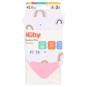 Nuby Teether Bandana Bibs 2-Pack Pink