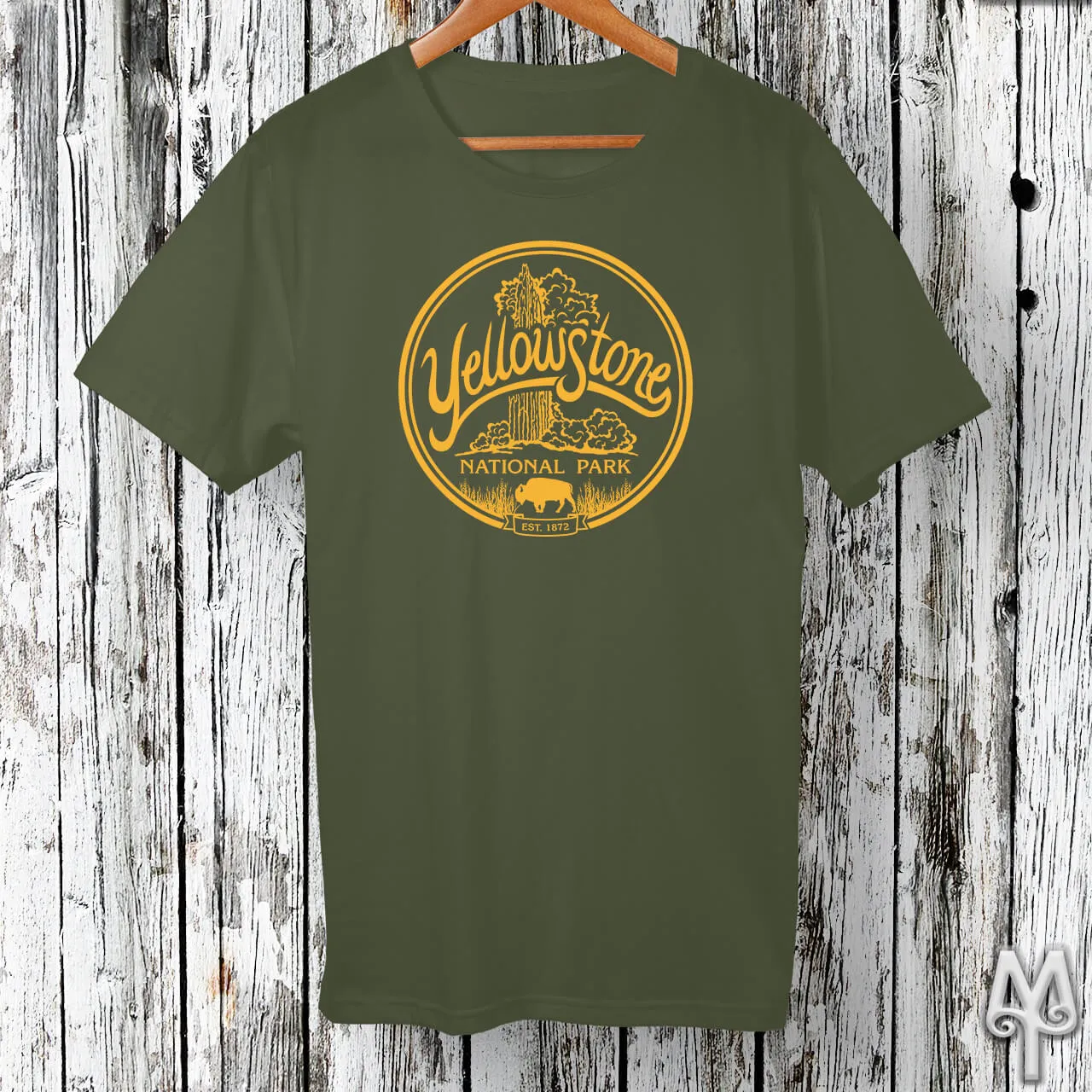 Old Faithful, gold logo t-shirt