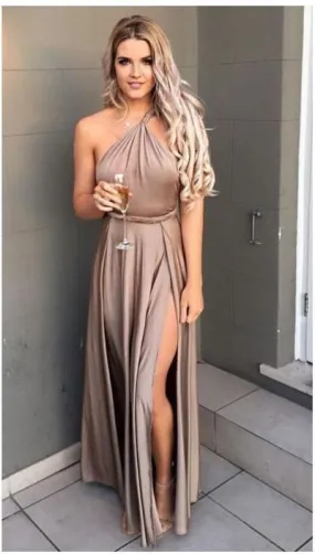 One Shoulder Prom Dress,Split Prom Dress,Fashion Prom Dress SA1572