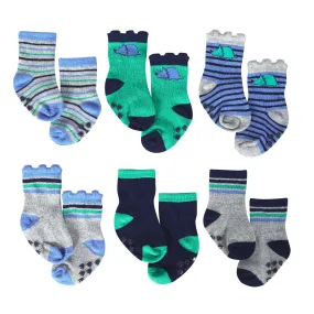 Organic Baby Boys 6-Pack Lil' Dino Socks