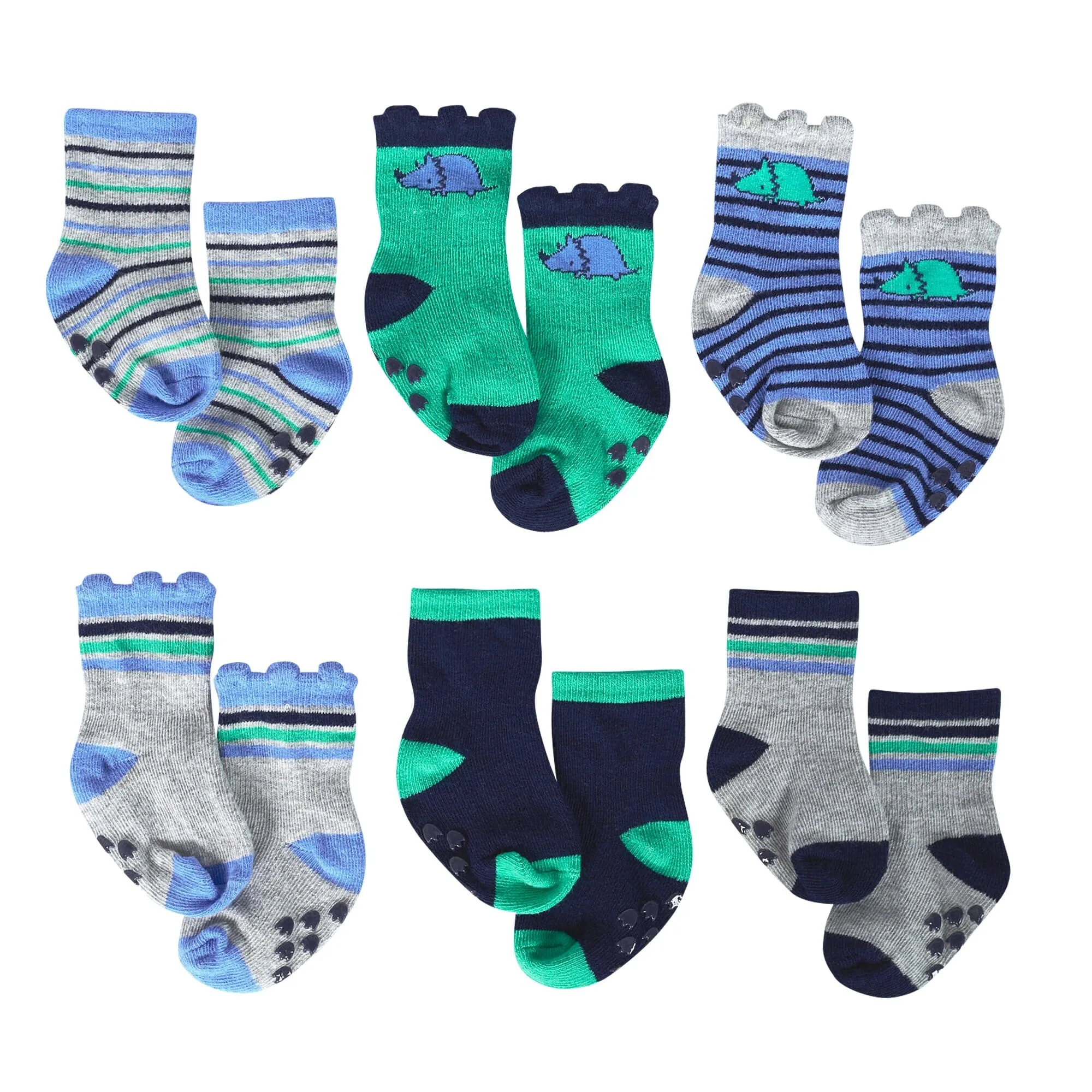 Organic Baby Boys 6-Pack Lil' Dino Socks