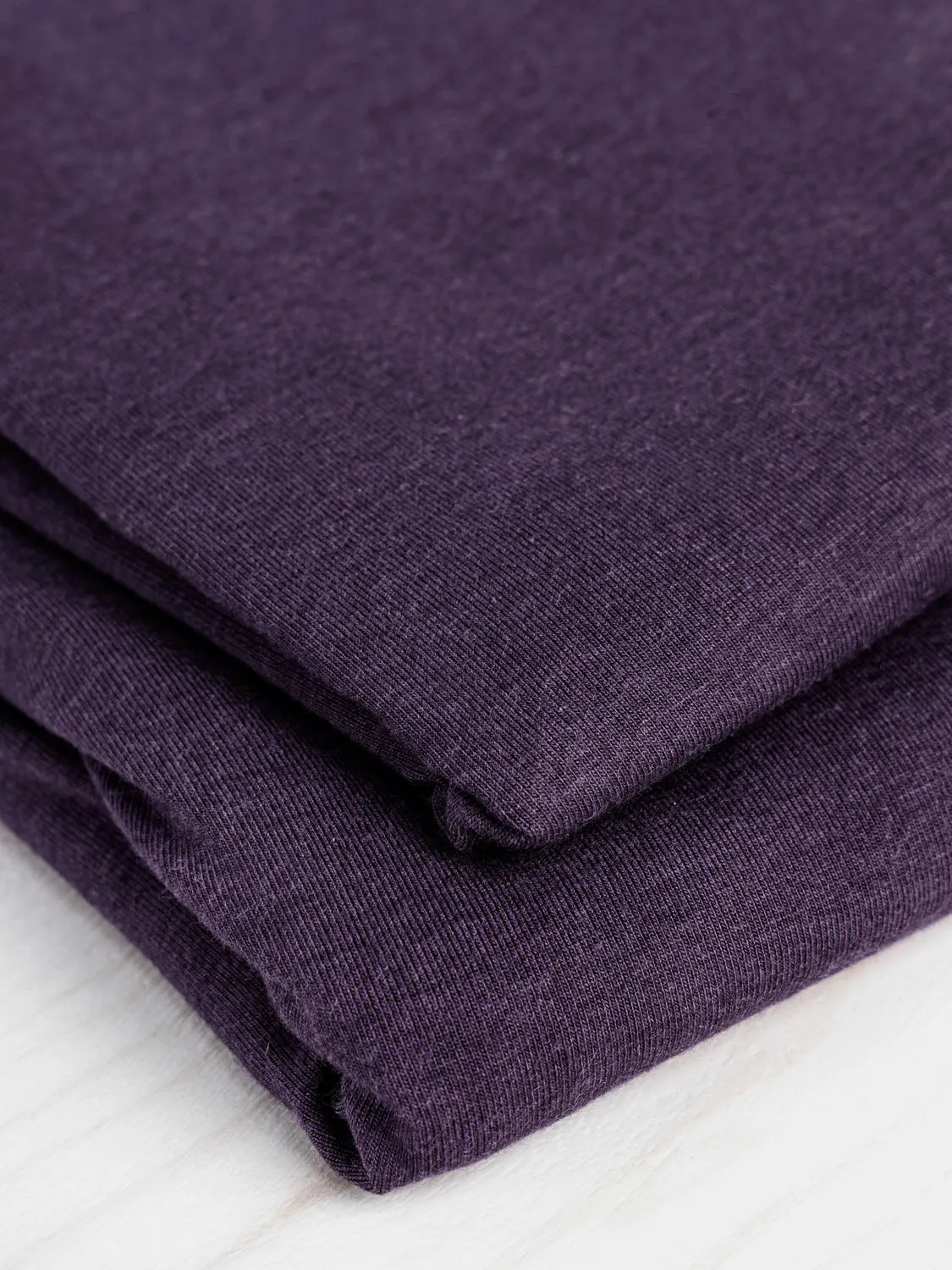 Organic Cotton   Tencel Stretch Knit Jersey - Aubergine - Swatch