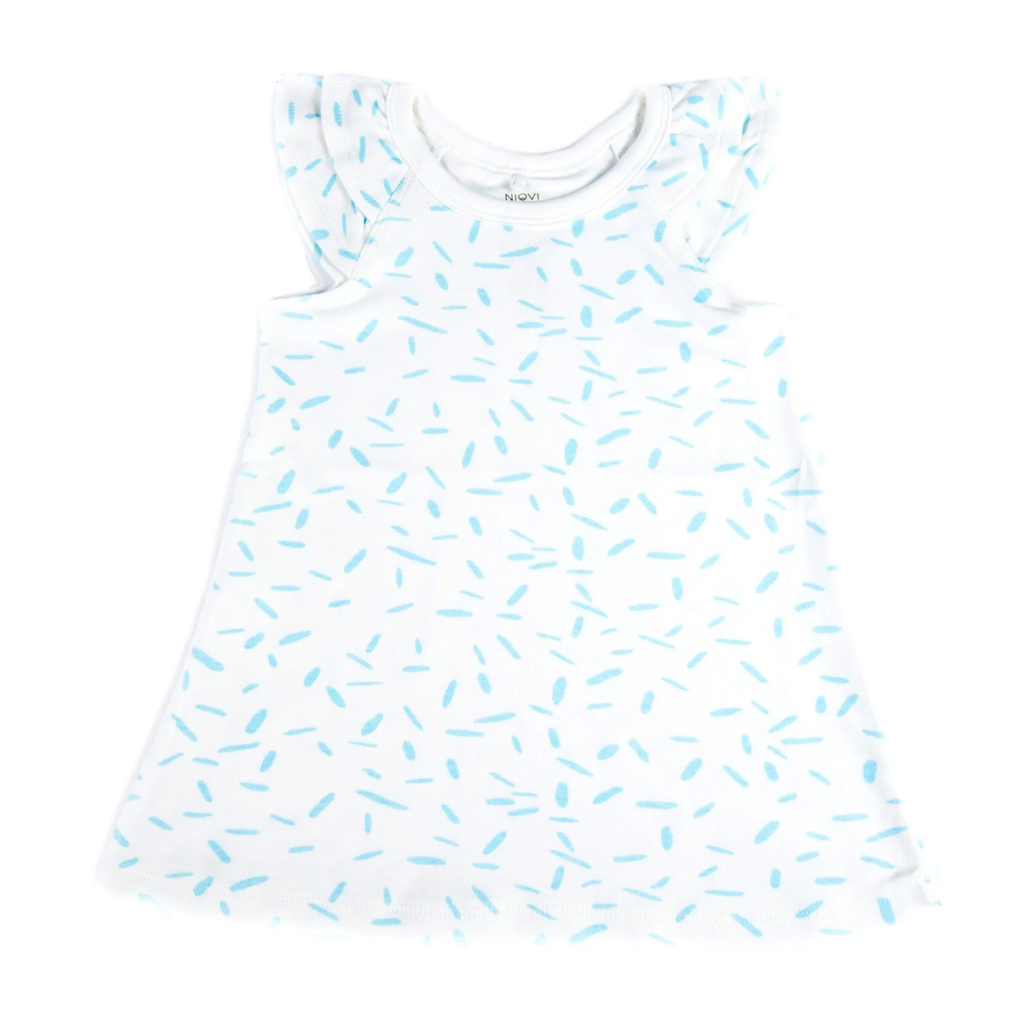 Organic Flutter Sleeve Dress - RIZ Sky