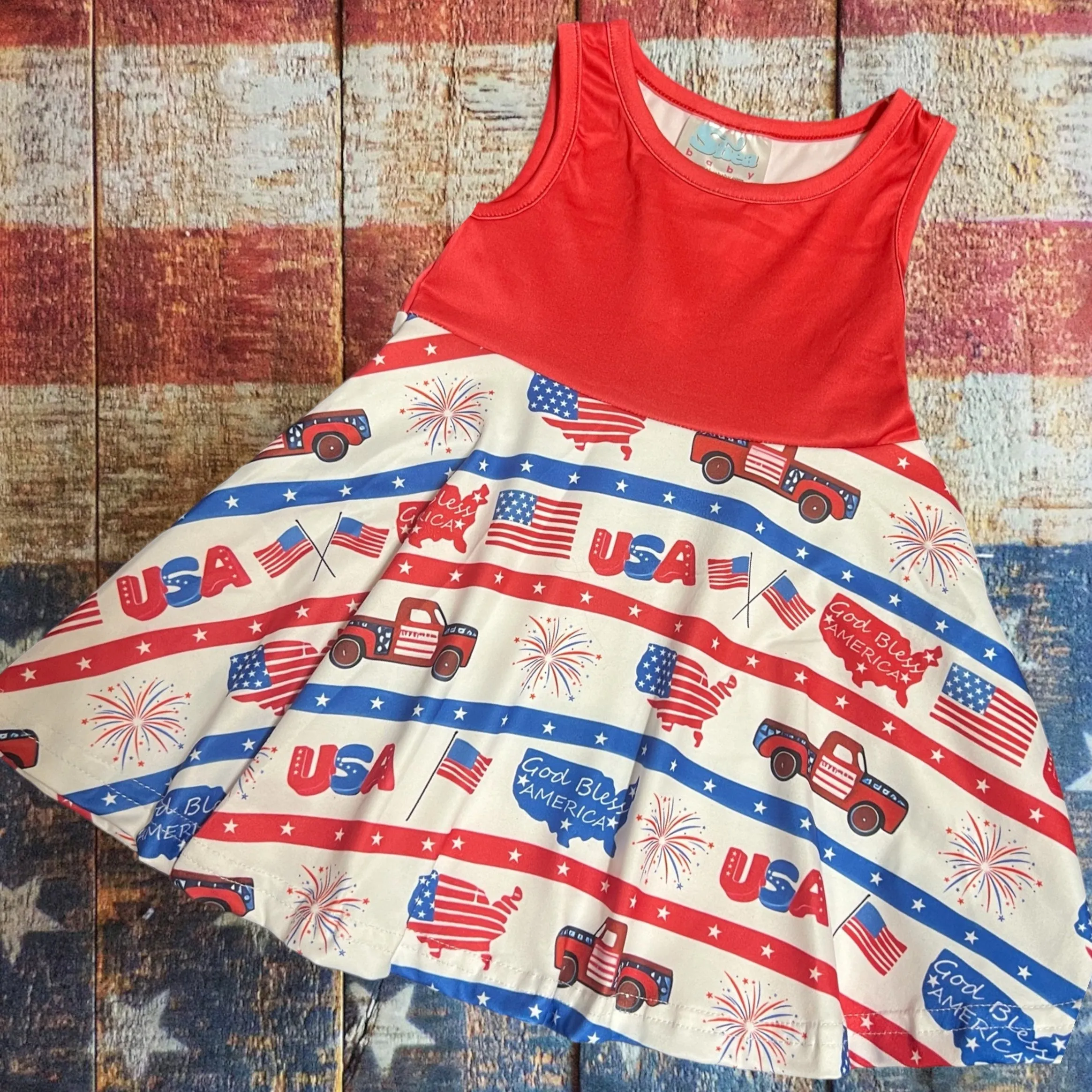 Patriotic USA Dress (0-18M)