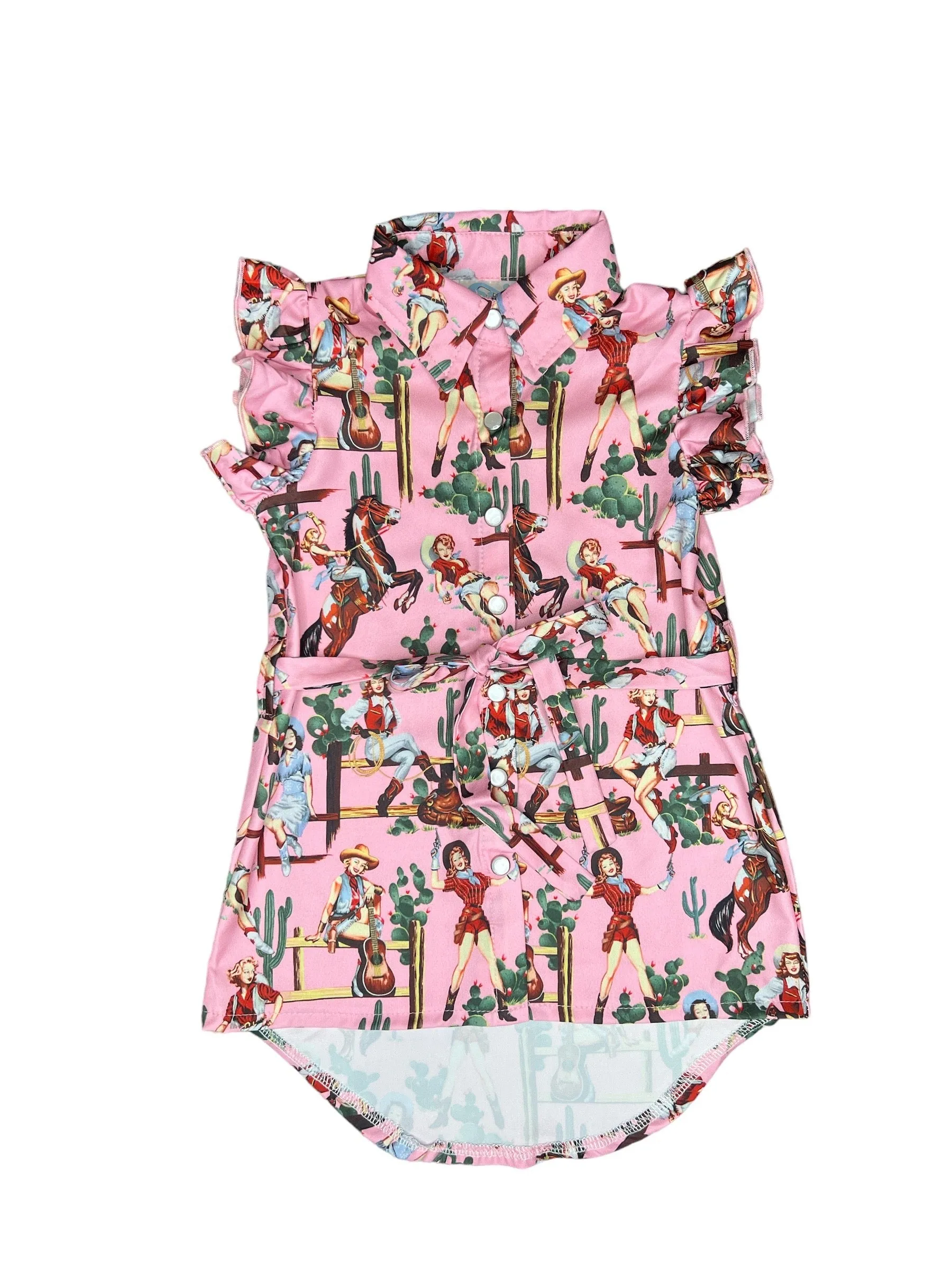 Pin Up SS Pearl Snap Dress Toddler (2T-5T)