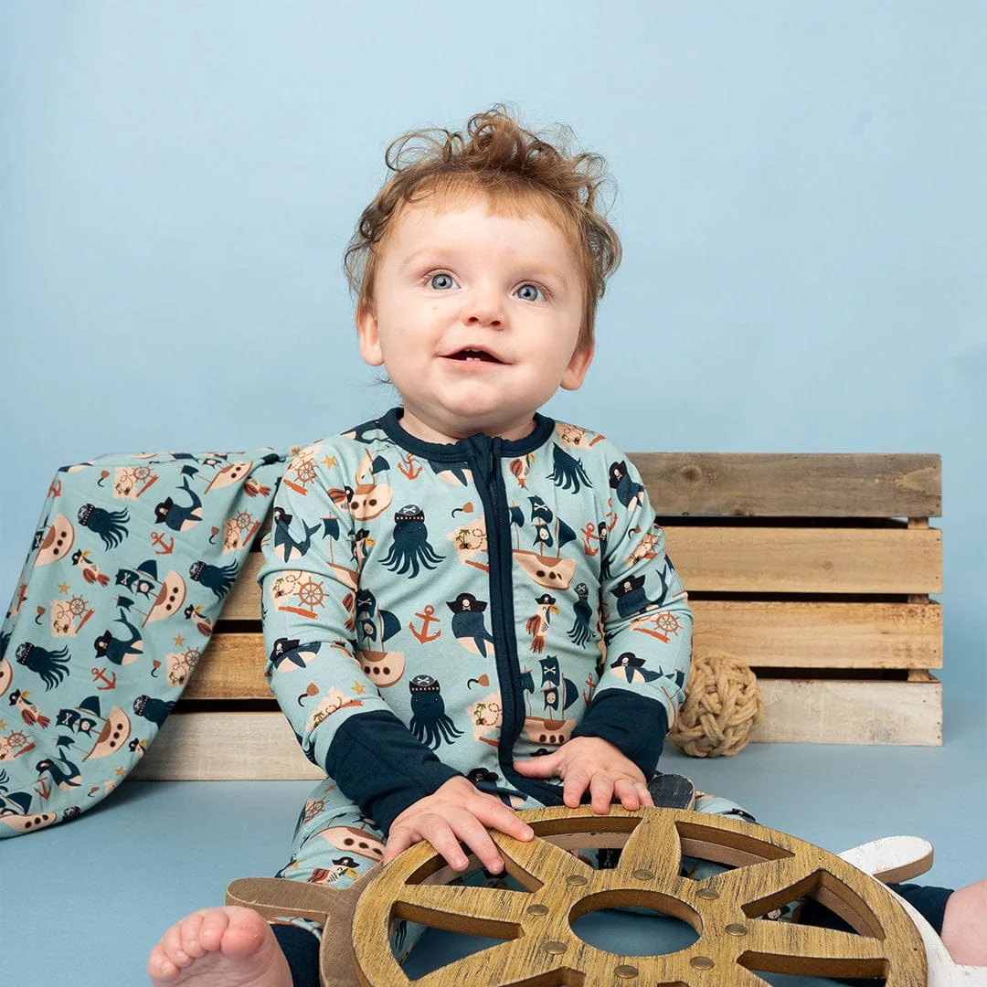 Pirate's Life Bamboo Baby Pajamas - Convertible