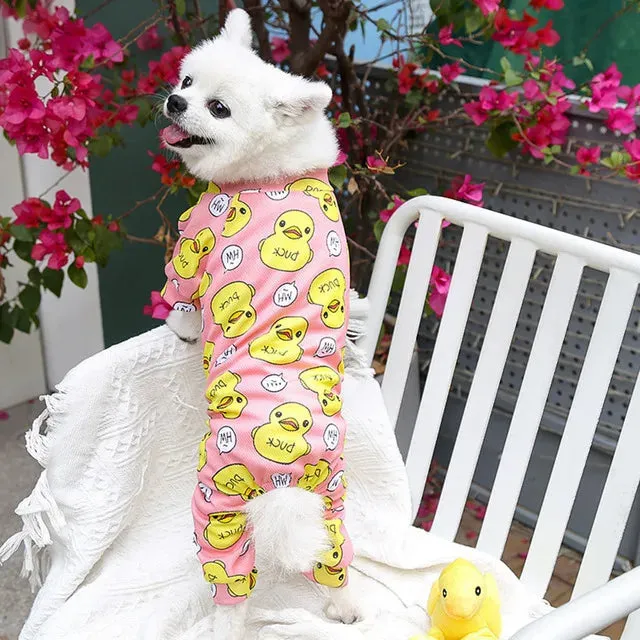 Puppy Dog Pajamas Pet Jumpsuit Soft Puppy Rompers Small Dogs Cute Clothes Onesies Puppy Bodysuits for Pet Puppy Dog Cat Apparel