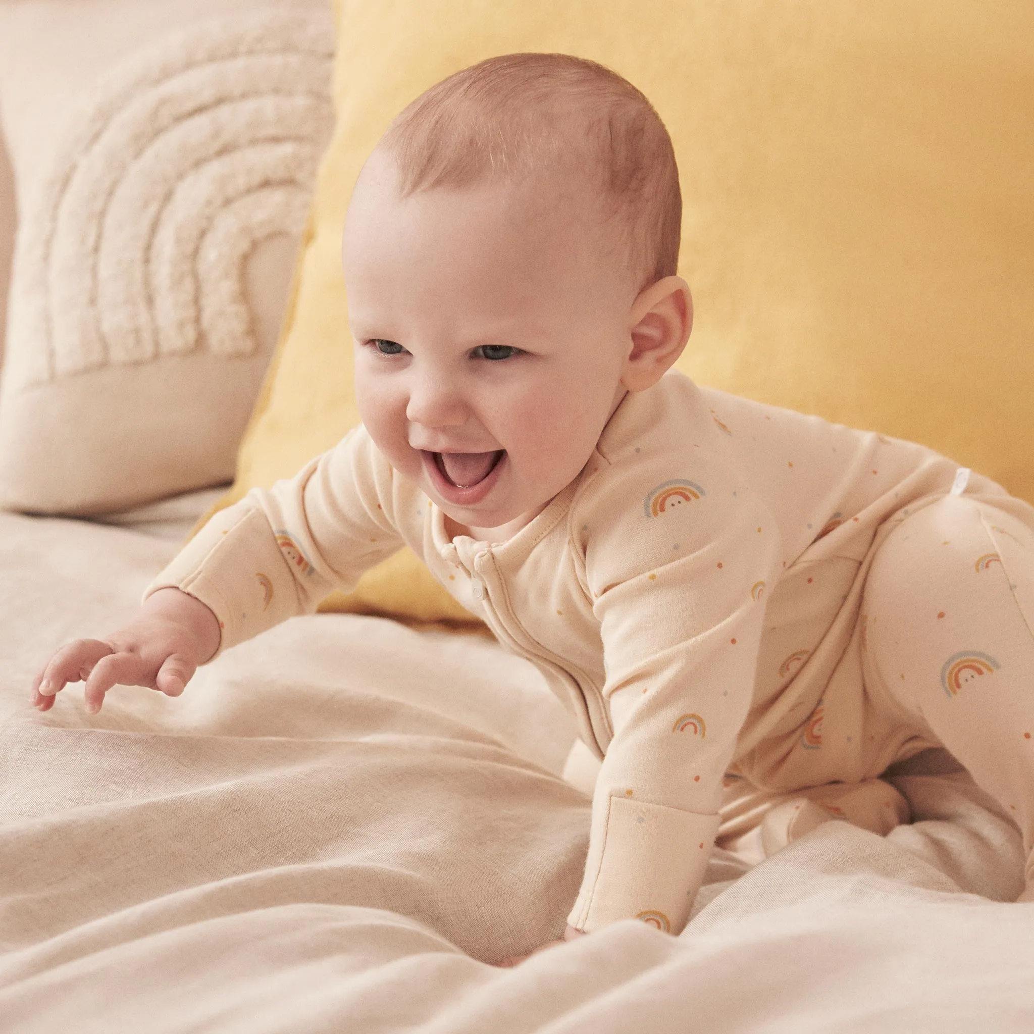 Rainbow Print Clever Zip Baby Pajamas