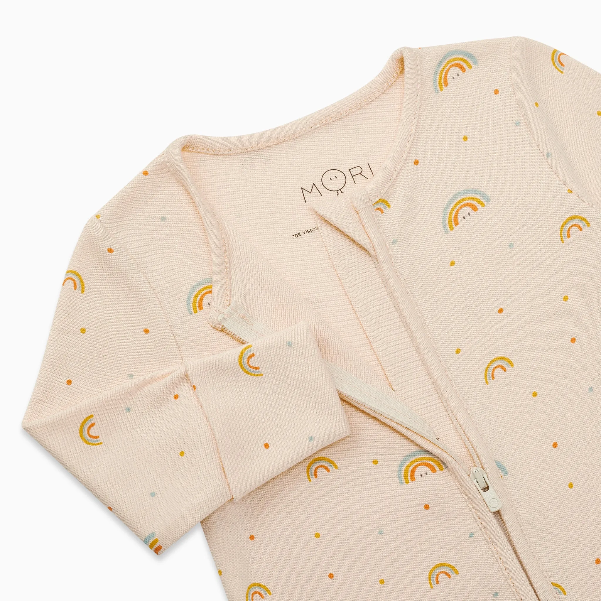 Rainbow Print Clever Zip Baby Pajamas