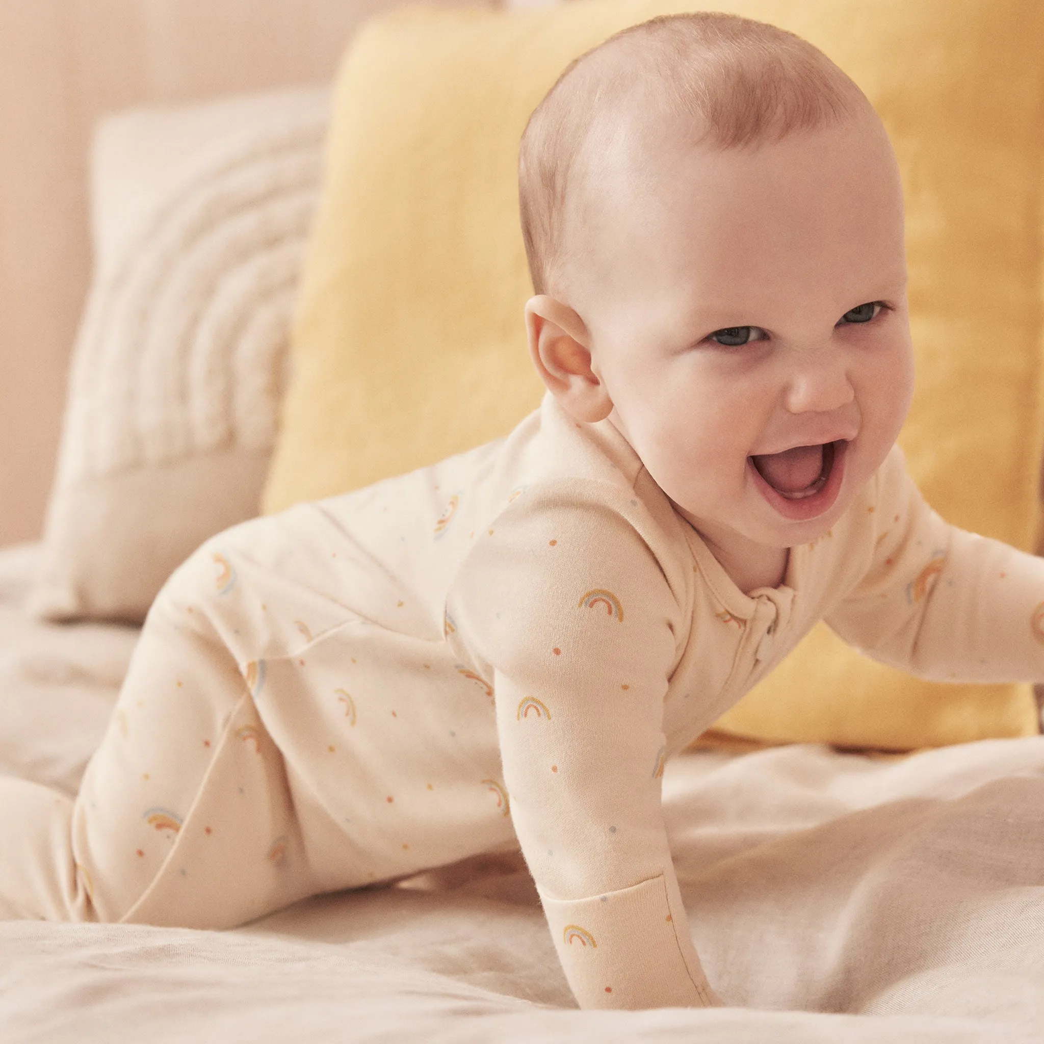 Rainbow Print Clever Zip Baby Pajamas