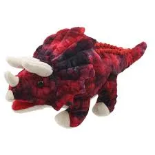 Red Baby Triceratops Puppet