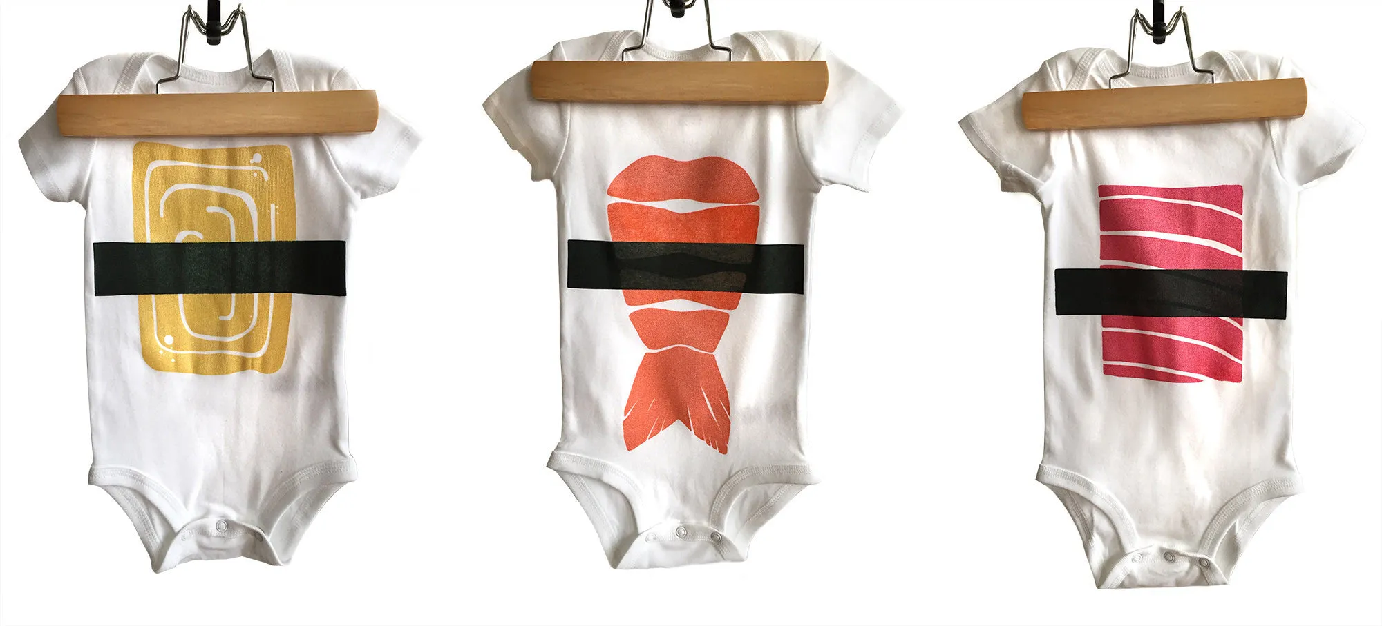 Salmon Sushi Baby Snapsuit, Nigiri Print Creeper