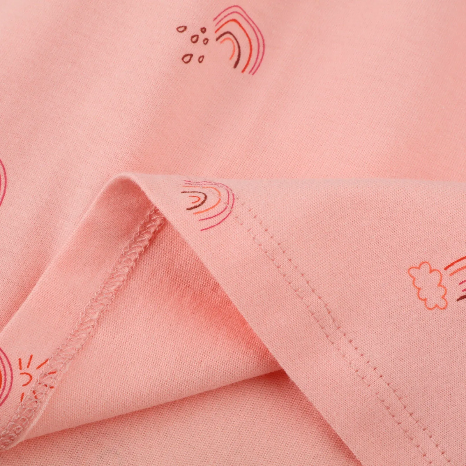 Short Sleeve Beautiful Rainbow Pattern Girls Dress in Pink | Toddler Kid Baby Girl Dress Gift Princess Girl Dresses Cloths 2-8 Years