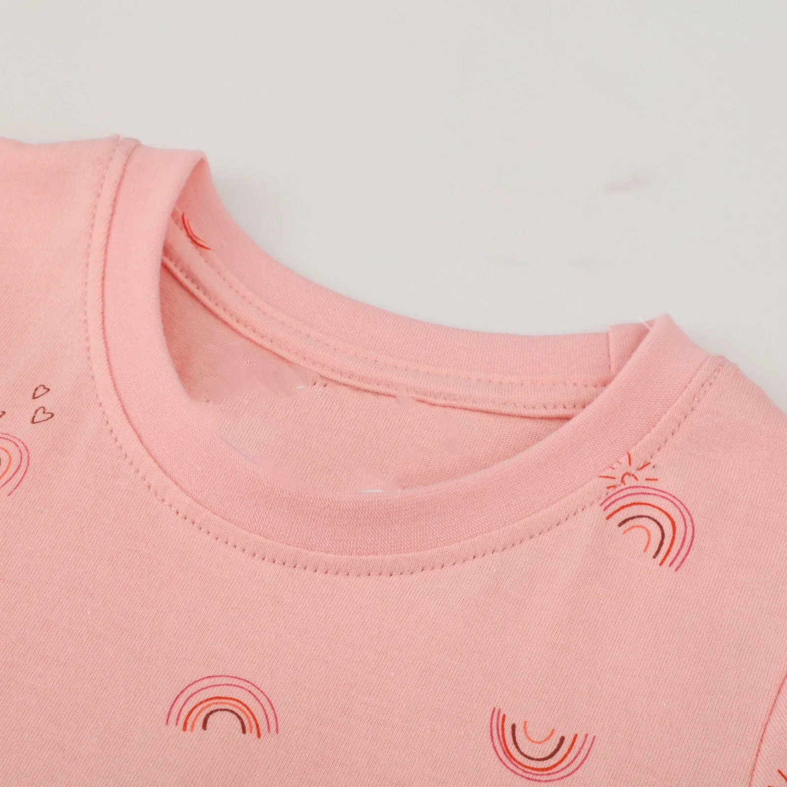 Short Sleeve Beautiful Rainbow Pattern Girls Dress in Pink | Toddler Kid Baby Girl Dress Gift Princess Girl Dresses Cloths 2-8 Years