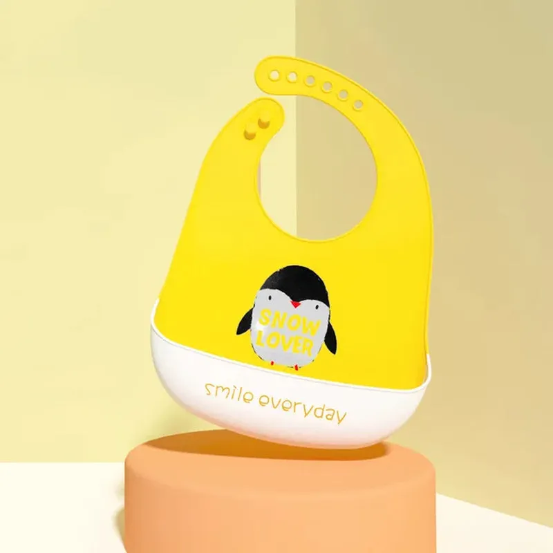 Silicone Babi Bib Waterproof Saliva Dripping Banana Bibs Cartoon Newborn Feeding Soft Edible Aprons Baby Adjustable Burp Scarf