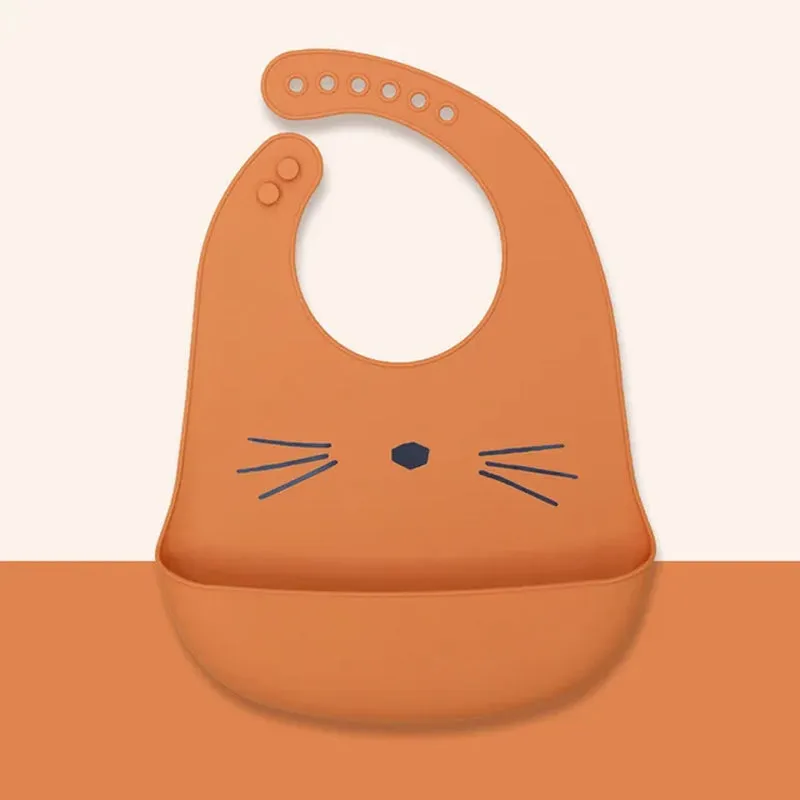 Silicone Babi Bib Waterproof Saliva Dripping Banana Bibs Cartoon Newborn Feeding Soft Edible Aprons Baby Adjustable Burp Scarf