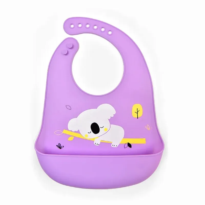 Silicone Babi Bib Waterproof Saliva Dripping Banana Bibs Cartoon Newborn Feeding Soft Edible Aprons Baby Adjustable Burp Scarf